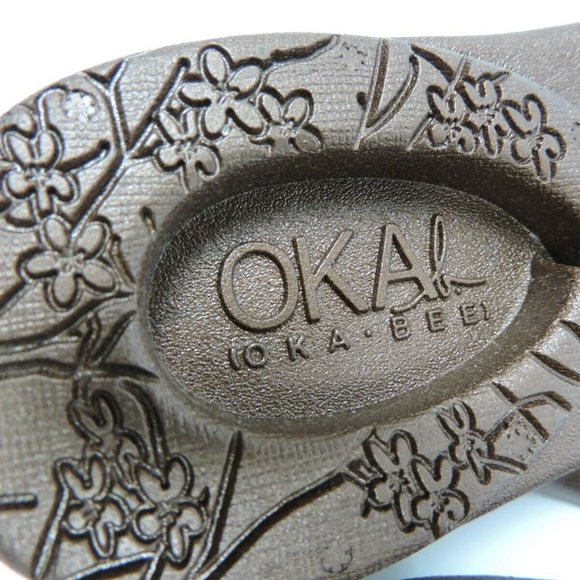 Oka B Sandals M / L Shell Brown Bronze Flip Flop - Picture 7 of 9